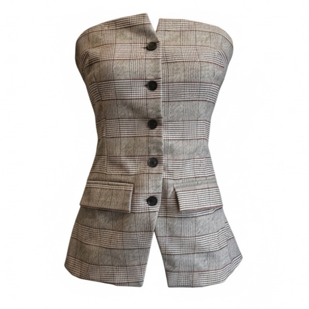 Foret Strapless Button Down Top Nwot - image 2